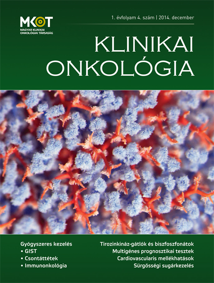 Klinikai Onkológia folyóirat I. évfolyam 4. szám címoldal - 2014. december